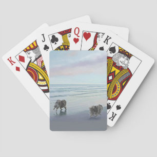 Keeshonds in de Seashore-schilderkunst Pokerkaarten