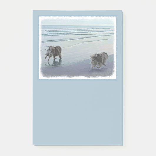 Keeshonds in de Seashore-schilderkunst Post-it® Notes (Voorkant)