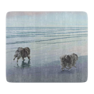 Keeshonds in de Seashore-schilderkunst Snijplank