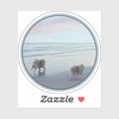 Keeshonds in de Seashore-schilderkunst Sticker (Vel)