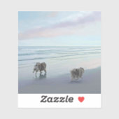 Keeshonds in de Seashore-schilderkunst Sticker (Vel)