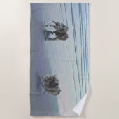 Keeshonds in de Seashore-schilderkunst Strandlaken (Voorkant)