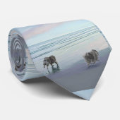Keeshonds in de Seashore-schilderkunst Stropdas (Opgerold)