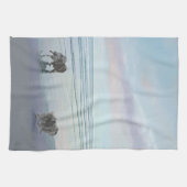 Keeshonds in de Seashore-schilderkunst Theedoek (Horizontaal)