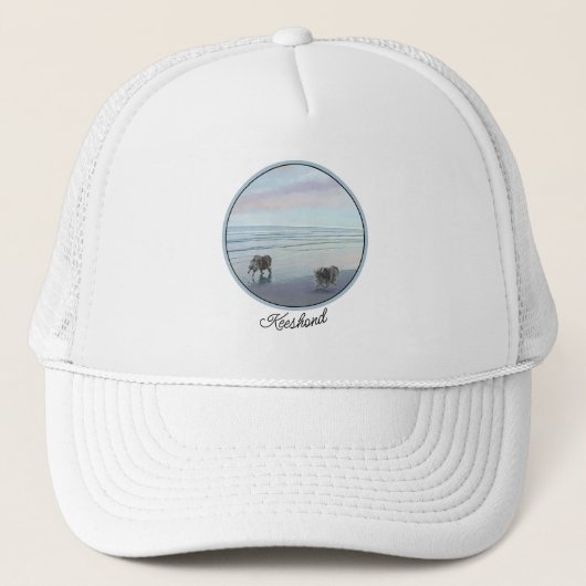 Keeshonds in de Seashore-schilderkunst Trucker Pet (Voorkant)