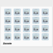 Keeshonds in de Seashore-schilderkunst Vierkante Sticker (Vel)
