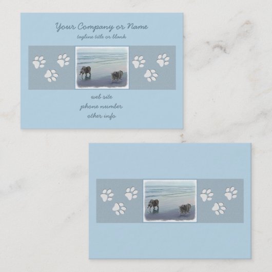 Keeshonds in de Seashore-schilderkunst Visitekaartje (Voorkant / Achterkant)