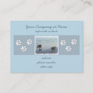 Keeshonds in de Seashore-schilderkunst Visitekaartje