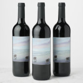 Keeshonds in de Seashore-schilderkunst Wijn Etiket (Flessen)