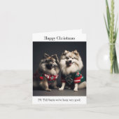 Keeshonds in Kerst Jumpers Kaart (Voorkant)