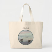 Keeshonds Schilderen Seashore Beach Originele Hond Grote Tote Bag (Voorkant)