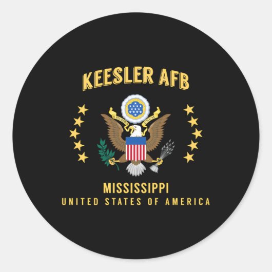 Keesler Afb Ronde Sticker (Voorkant)