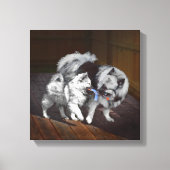 Keespap Playtime schilderen - Cute Original Dog Ar Canvas Afdruk (Voorkant)