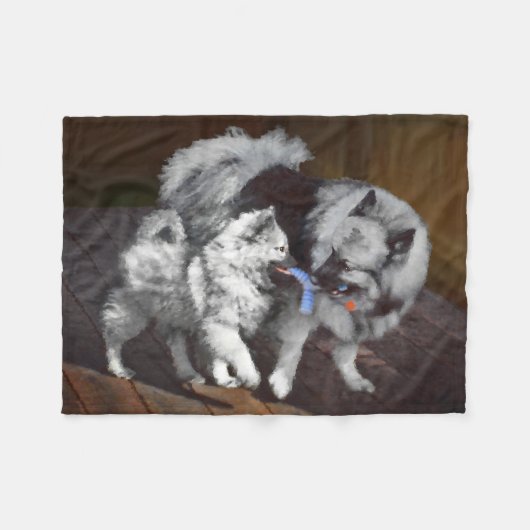 Keespap Playtime schilderen - Cute Original Dog Ar Fleece Deken (Voorkant (Horizontaal))