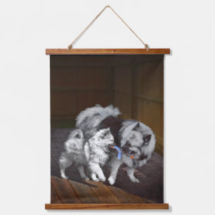 Keespap Playtime schilderen - Cute Original Dog Ar Hangend Wandkleed