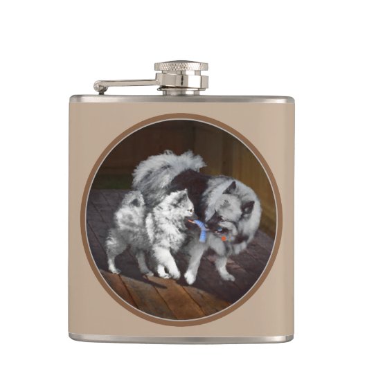 Keespap Playtime schilderen - Cute Original Dog Ar Heupfles (Voorkant)