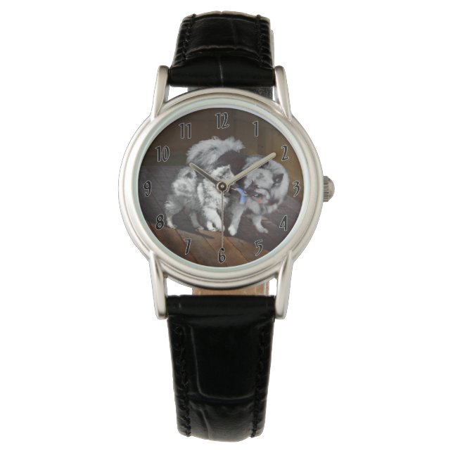 Keespap Playtime schilderen - Cute Original Dog Ar Horloge (Voorkant)