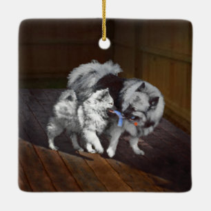 Keespap Playtime schilderen - Cute Original Dog Ar Keramisch Ornament