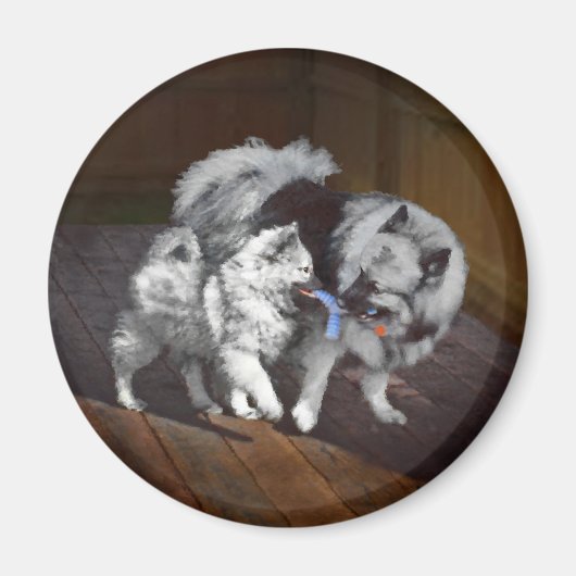 Keespap Playtime schilderen - Cute Original Dog Ar Magneet (Voorkant)