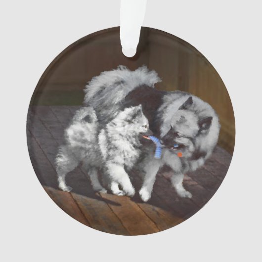 Keespap Playtime schilderen - Cute Original Dog Ar Ornament (voorkant)