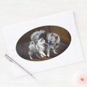 Keespap Playtime schilderen - Cute Original Dog Ar Ovale Sticker (Envelop)