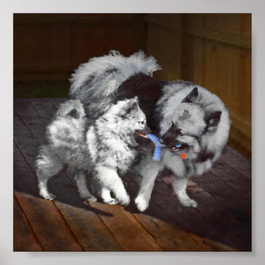 Keespap Playtime schilderen - Cute Original Dog Ar Poster (Voorkant)