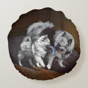 Keespap Playtime schilderen - Cute Original Dog Ar Rond Kussen