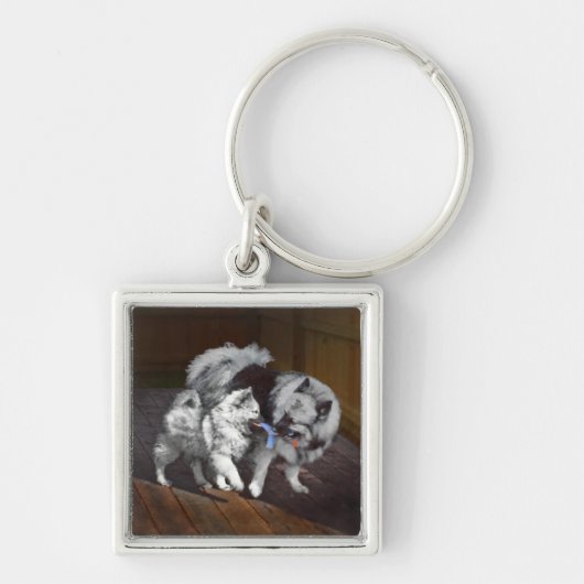 Keespap Playtime schilderen - Cute Original Dog Ar Sleutelhanger (Voorkant)