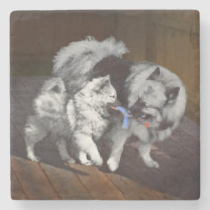 Keespap Playtime schilderen - Cute Original Dog Ar Stenen Onderzetter