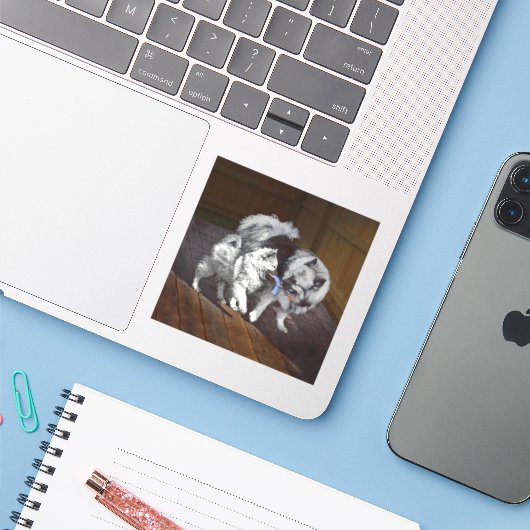 Keespap Playtime schilderen - Cute Original Dog Ar Sticker (Laptop met iPhone)