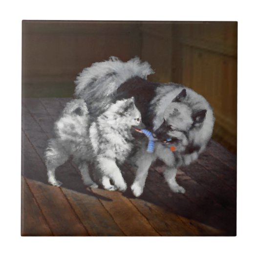 Keespap Playtime schilderen - Cute Original Dog Ar Tegeltje (Voorkant)