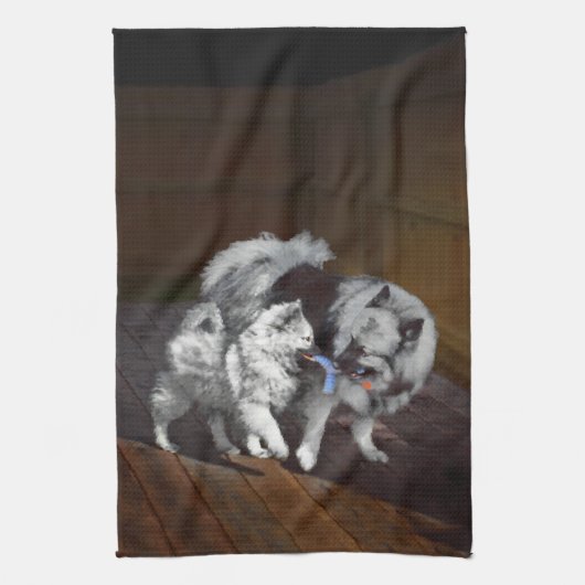 Keespap Playtime schilderen - Cute Original Dog Ar Theedoek (Verticaal)