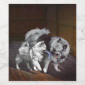 Keespap Playtime schilderen - Cute Original Dog Ar Wijn Etiket (Enkel label)