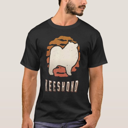 Keespap Retro Classic Dog Sunset T-shirt (Voorkant)