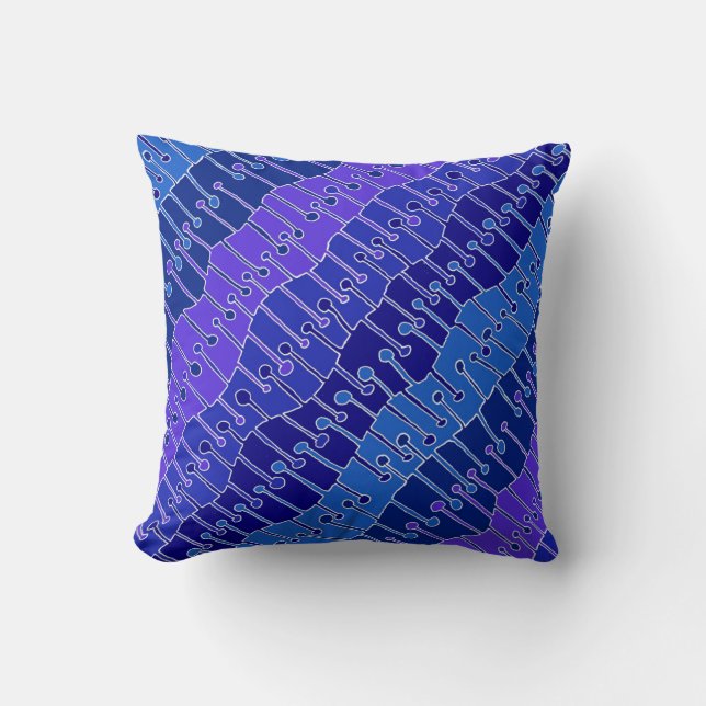 Keet Seel in paars, blauw en wit Kussen (Voorkant)