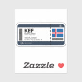 KEF Keflavik Boarding Pass - IJsland Ticket Sticker (Vel)