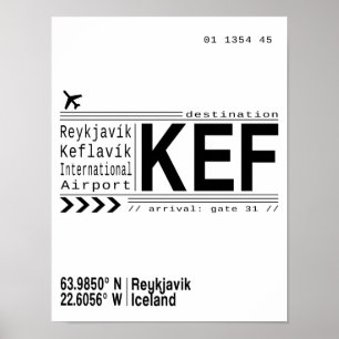 KEF Reykjavik, druk poster IJsland
