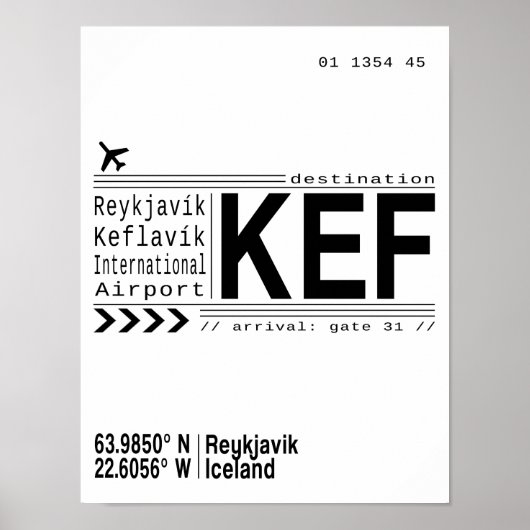 KEF Reykjavik, druk poster IJsland (Voorkant)