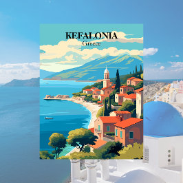 Kefalonia, Griekenland Illustratie Briefkaart