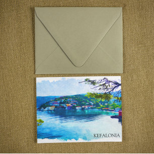 Kefalonia Griekenland Panorama Uitzicht Briefkaart