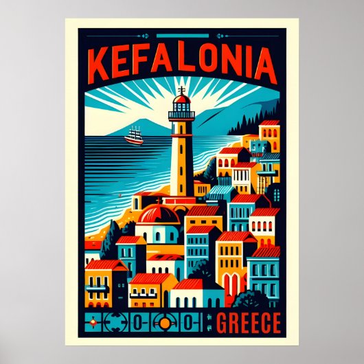  Kefalonia Griekenland Reissouvenirs Poster (Voorkant)