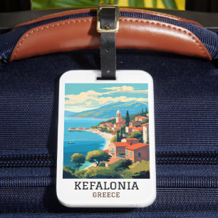 Kefalonia Griekenland Retro Vintage Reizen Bagagelabel