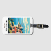 Kefalonia Griekenland Retro Vintage Reizen Bagagelabel (Voorkant (horizontaal))