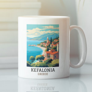 Kefalonia Griekenland Retro Vintage Reizen Koffiemok