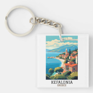 Kefalonia Griekenland Retro Vintage Reizen Sleutelhanger