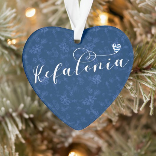 Kefalonia Heart Flag, Cephalonia, Griekse eilanden Ornament (Boom)