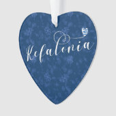 Kefalonia Heart Flag, Cephalonia, Griekse eilanden Ornament (voorkant)