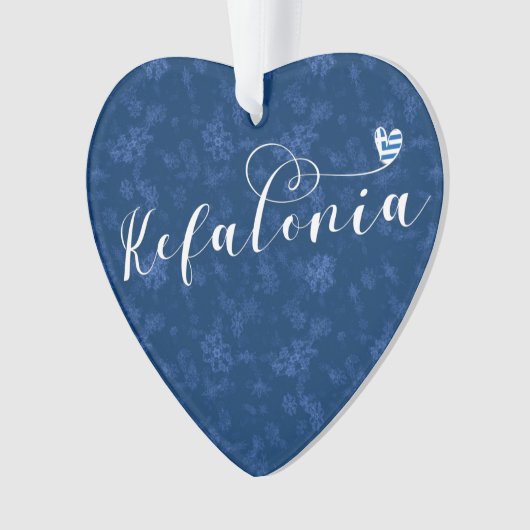 Kefalonia Heart Flag, Cephalonia, Griekse eilanden Ornament (voorkant)
