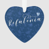 Kefalonia Heart Flag, Cephalonia, Griekse eilanden Ornament (voorkant)