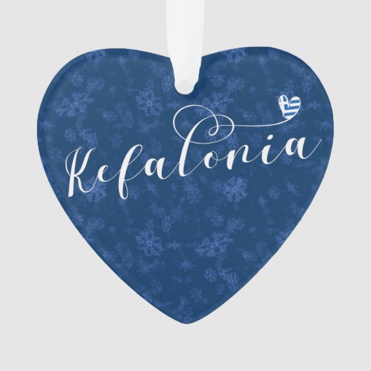 Kefalonia Heart Flag, Cephalonia, Griekse eilanden Ornament (voorkant)